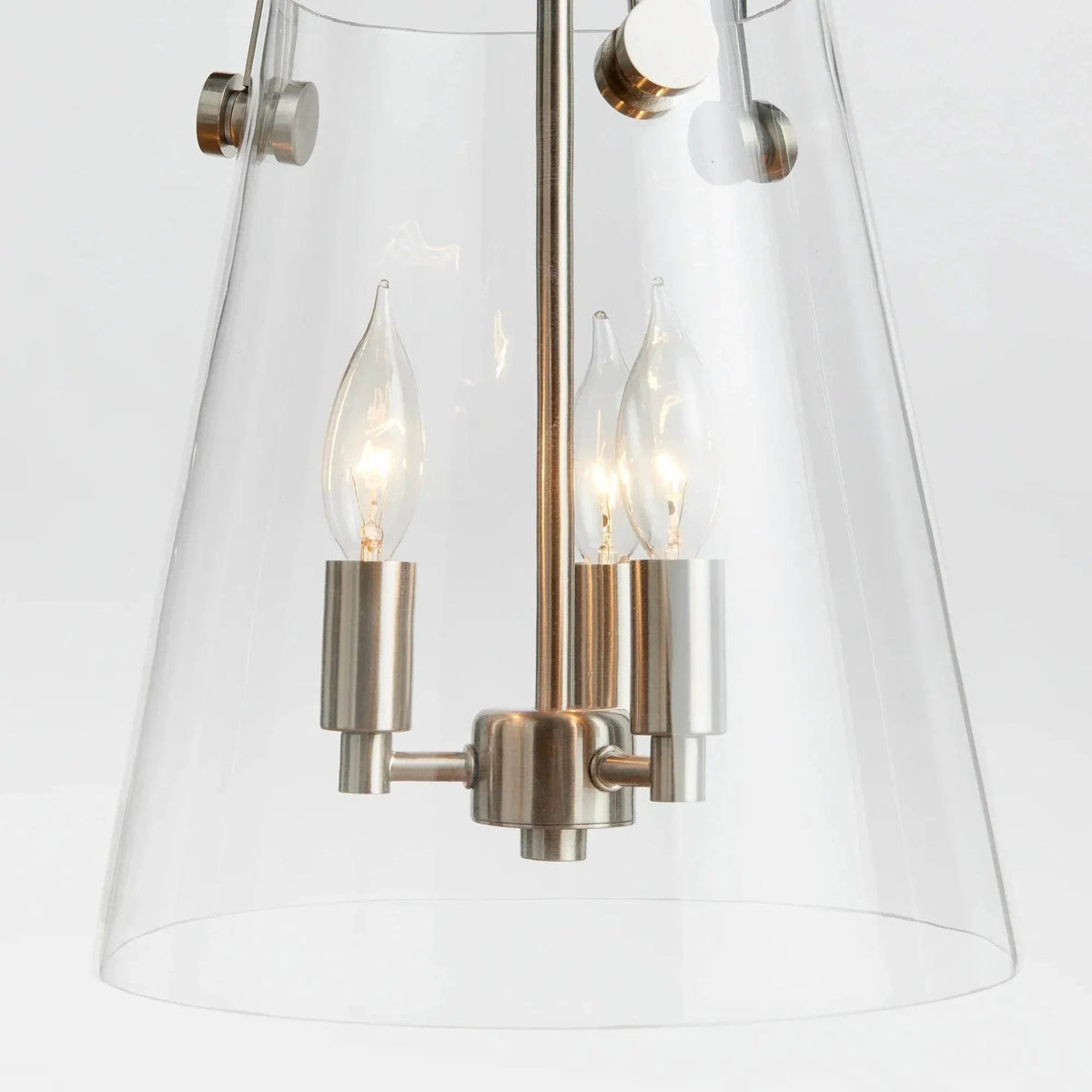 Small Silver & Glass Chandelier