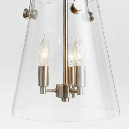 Small Silver & Glass Chandelier