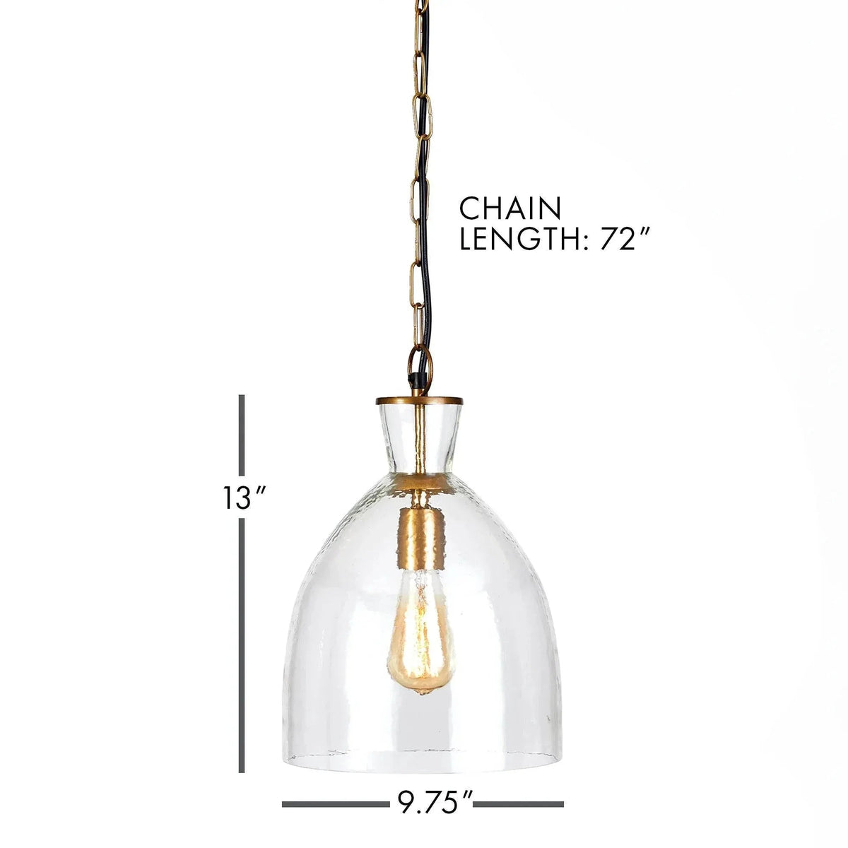 Brass & Seeded Glass Island Pendant