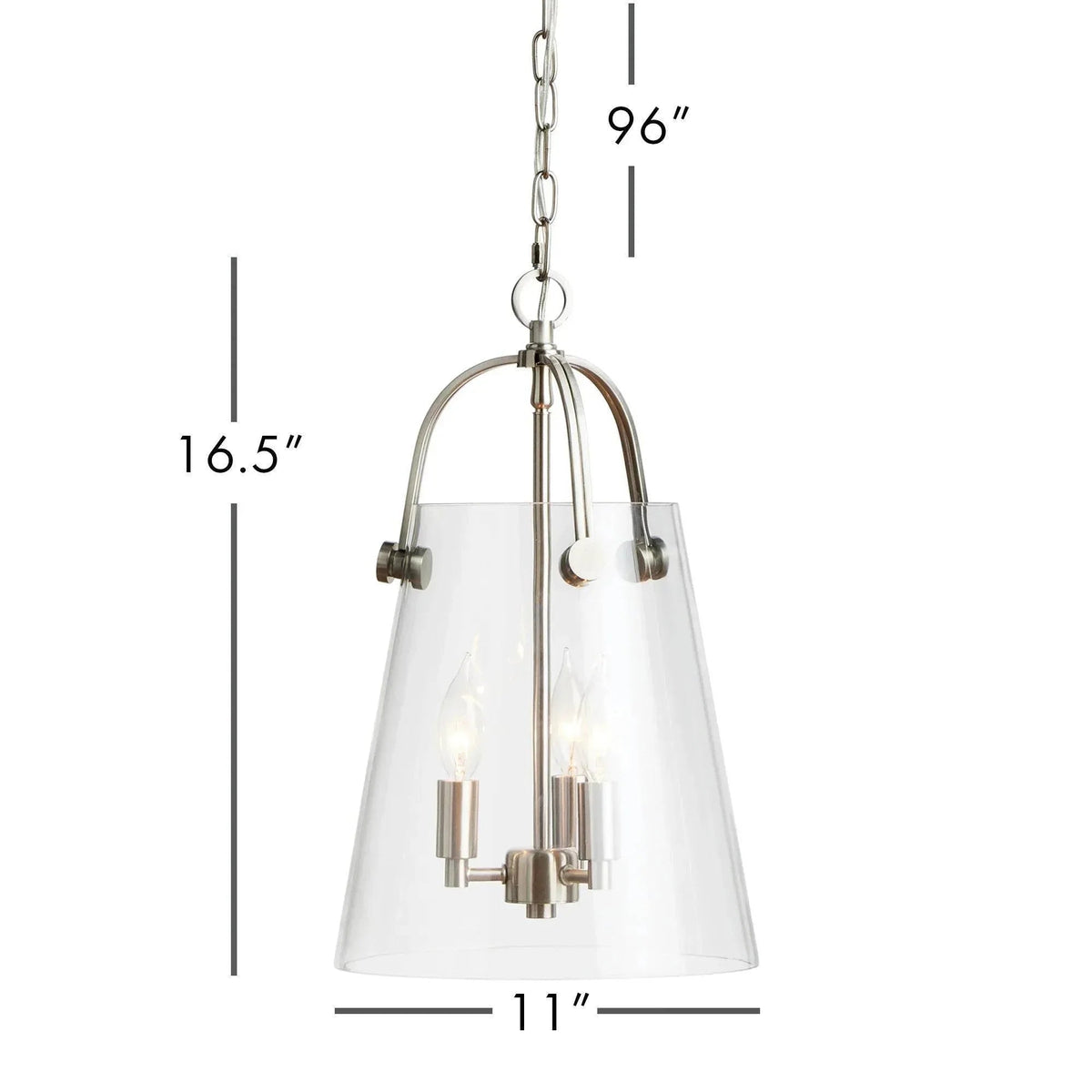 Small Silver & Glass Chandelier