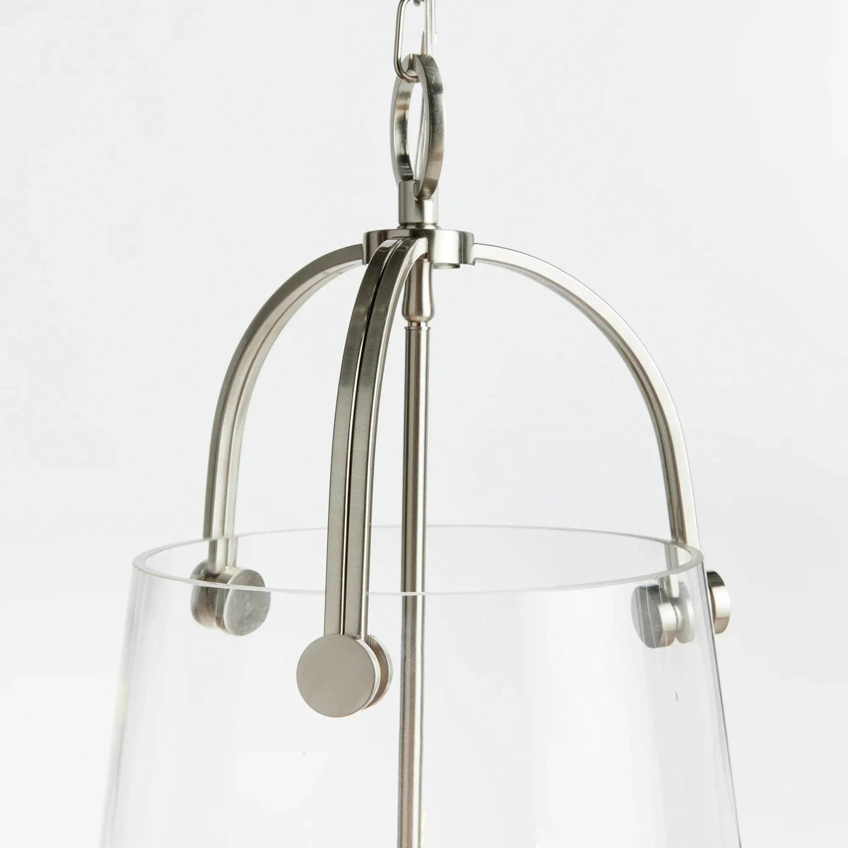 Large Silver & Glass Chandelier