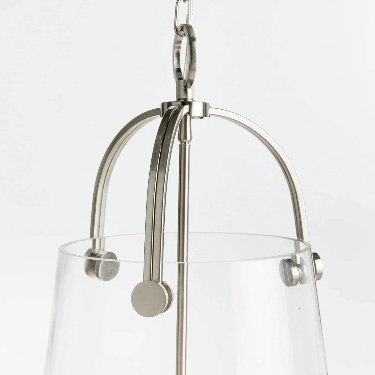 Large Silver & Glass Chandelier