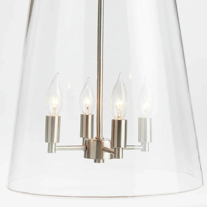 Large Silver & Glass Chandelier