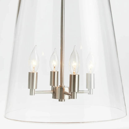 Large Silver & Glass Chandelier