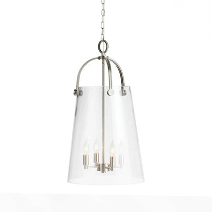 Large Silver & Glass Chandelier