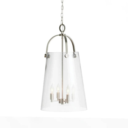 Large Silver & Glass Chandelier