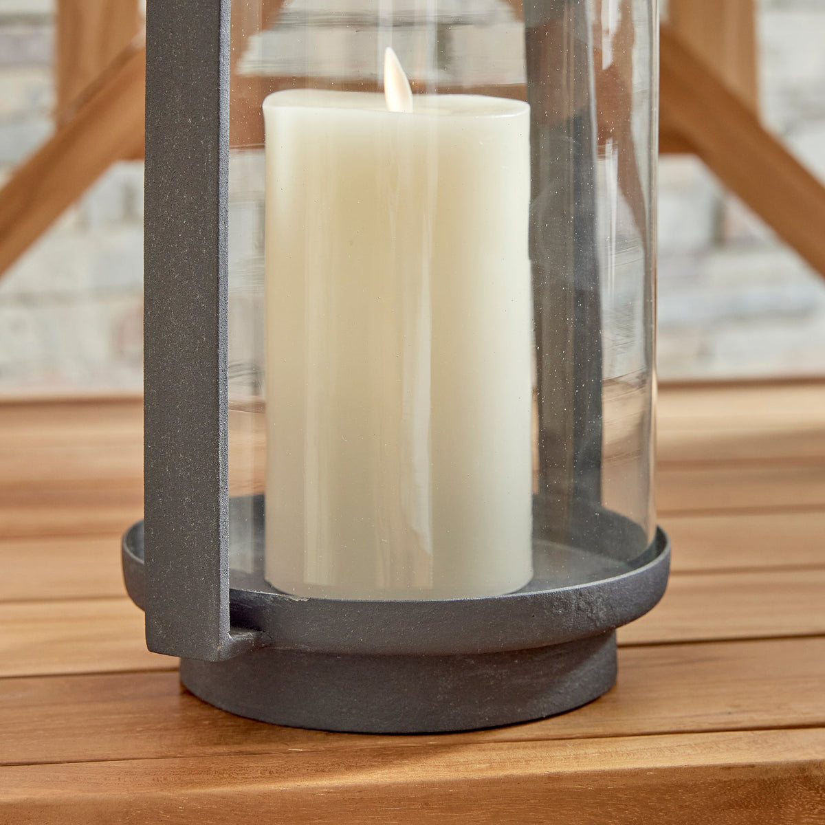 Aged Zinc Outdoor Hurricane Candle Holder