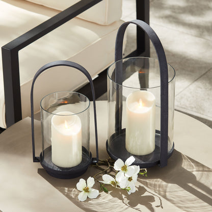 Aged Zinc Outdoor Hurricane Candle Holder