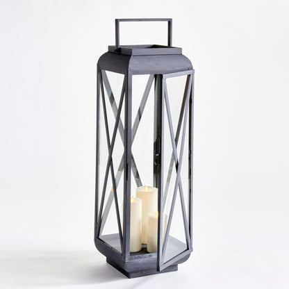 Aged Zinc Outdoor Metal Lantern