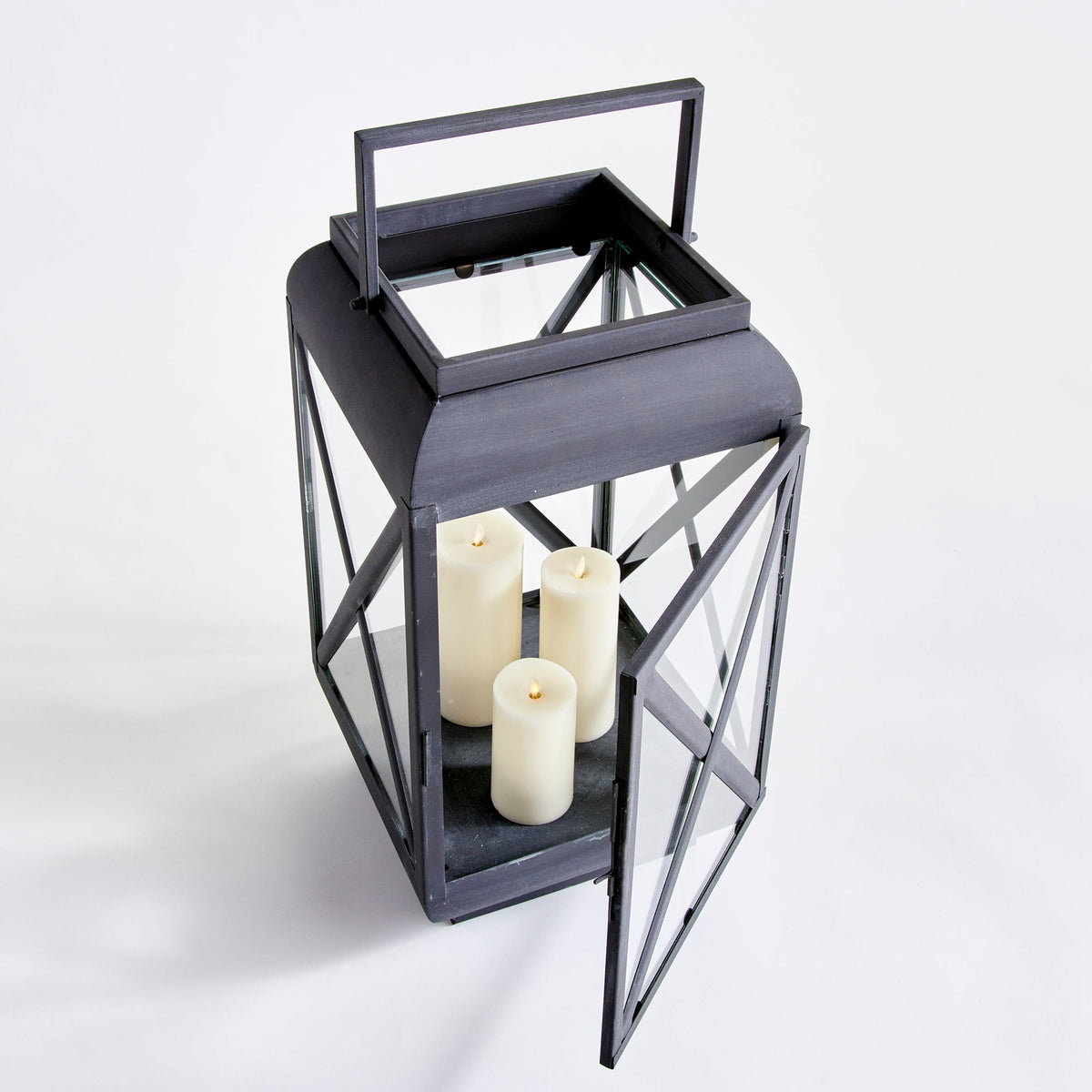 Aged Zinc Outdoor Metal Lantern