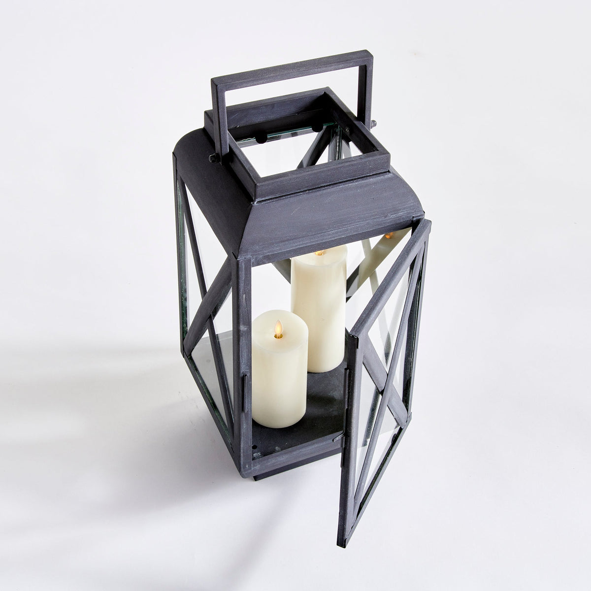 Aged Zinc Outdoor Metal Lantern