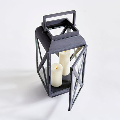 Aged Zinc Outdoor Metal Lantern