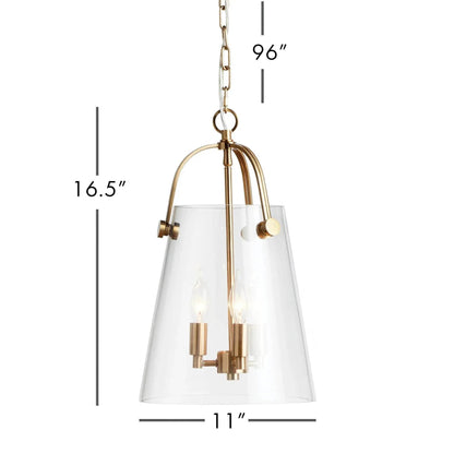 Small Gold & Glass Chandelier