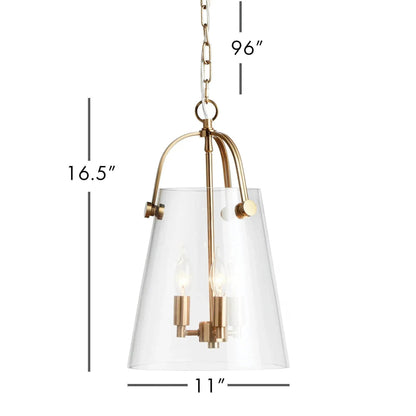 Small Gold & Glass Chandelier