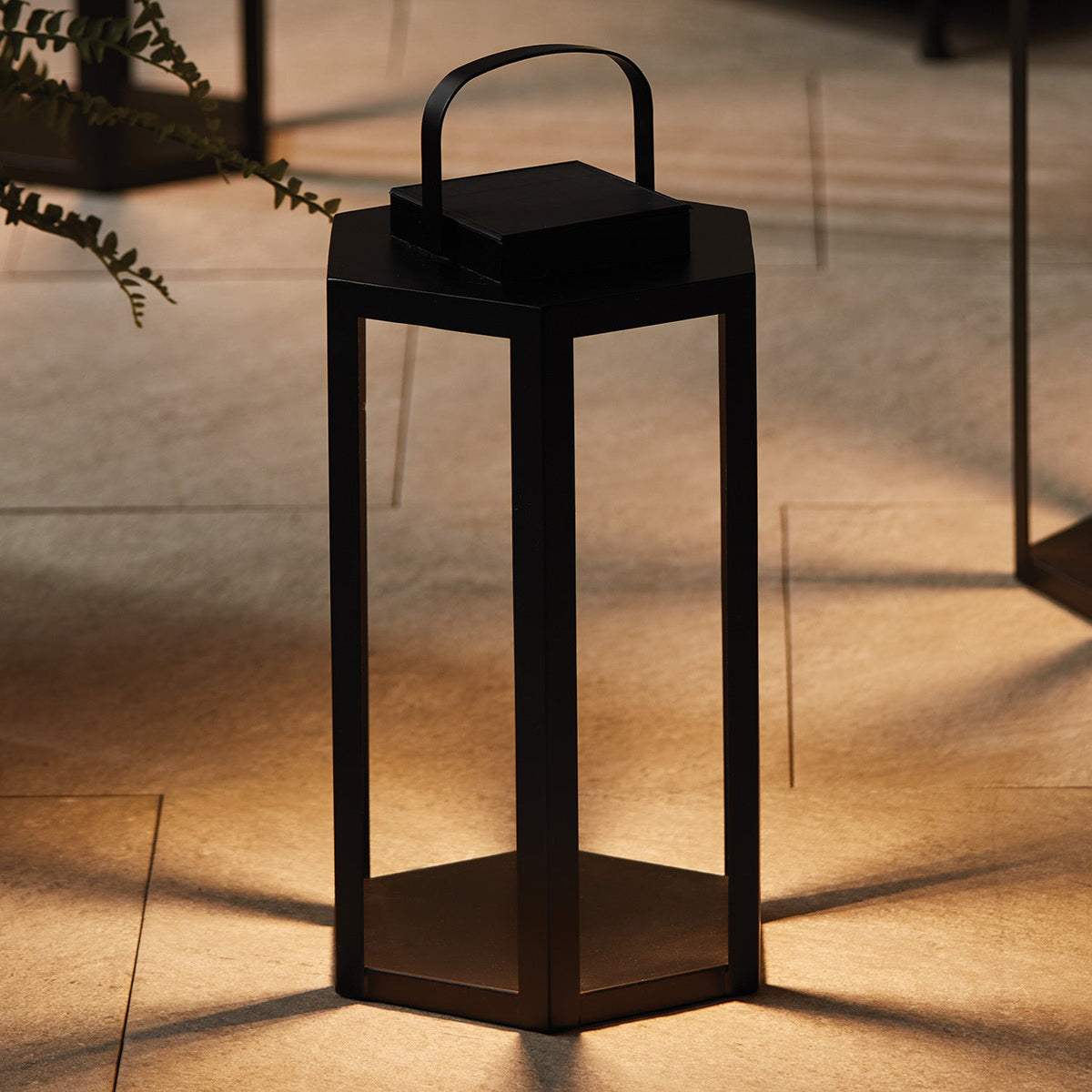 Solar LED Outdoor Lantern with Iron Frame
