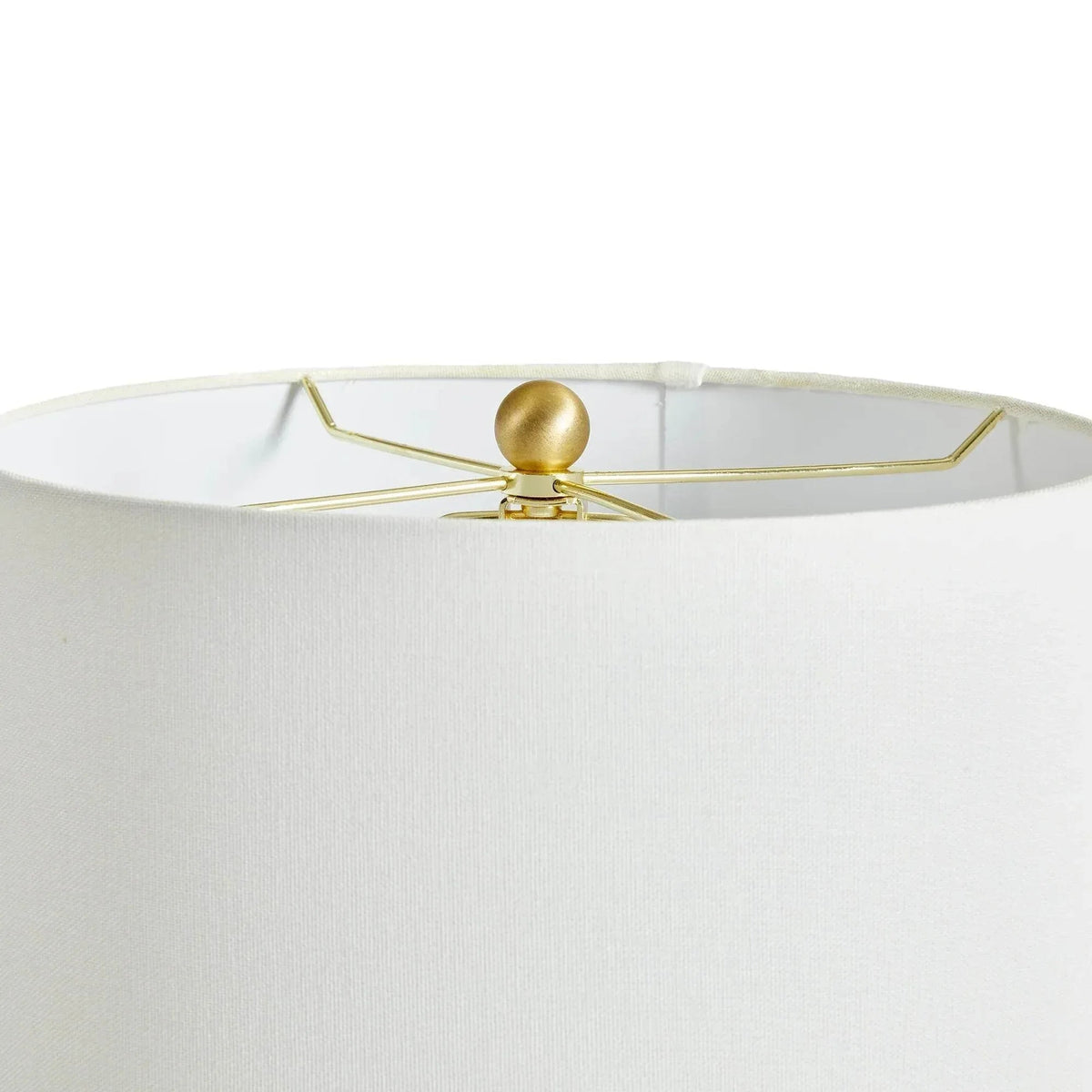 White Ceramic Table Lamp with Brass Accents