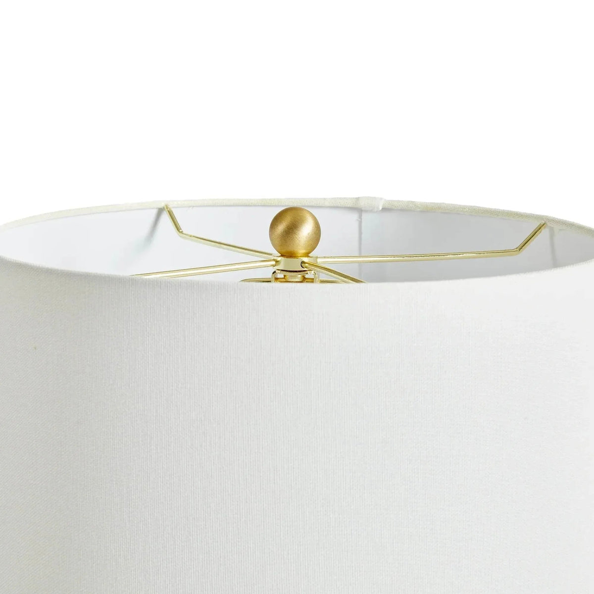 White Ceramic Table Lamp with Brass Accents