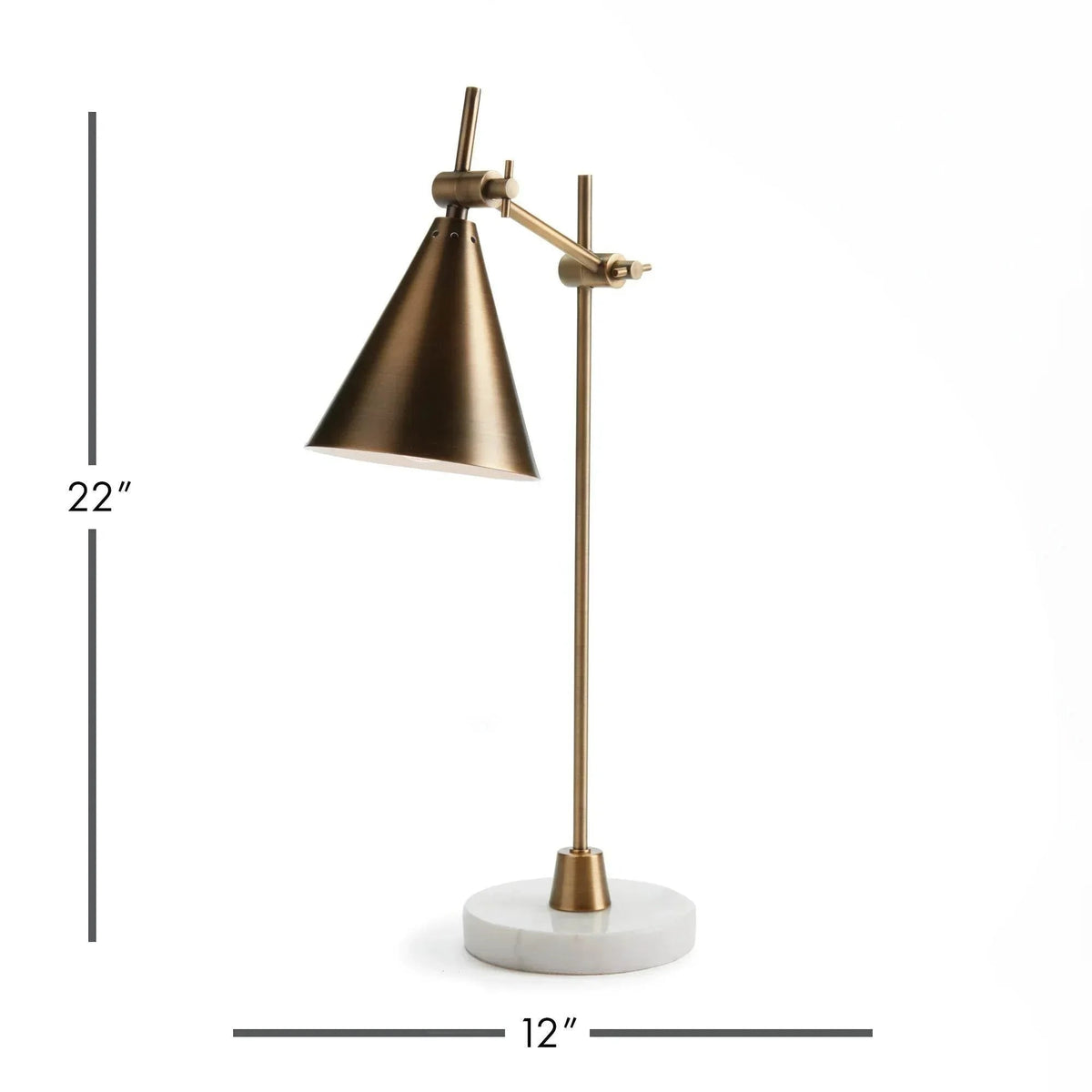 Adjustable Brass & Marble Desk Lamp