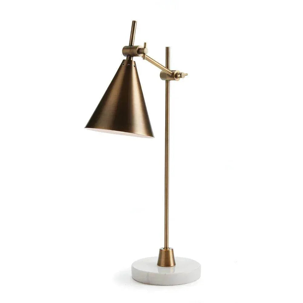Adjustable Brass & Marble Desk Lamp