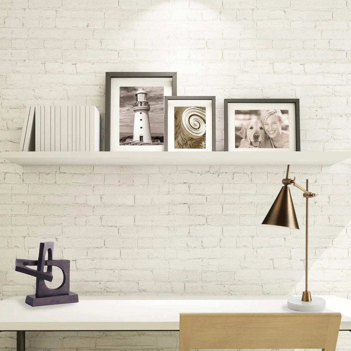 Adjustable Brass & Marble Desk Lamp