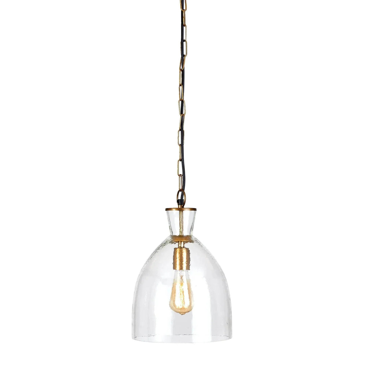 Brass & Seeded Glass Island Pendant