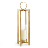 Geometric Metal Lantern with Glass Hurricane