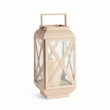 Sandstone-Finish Glass Outdoor Candle Lantern