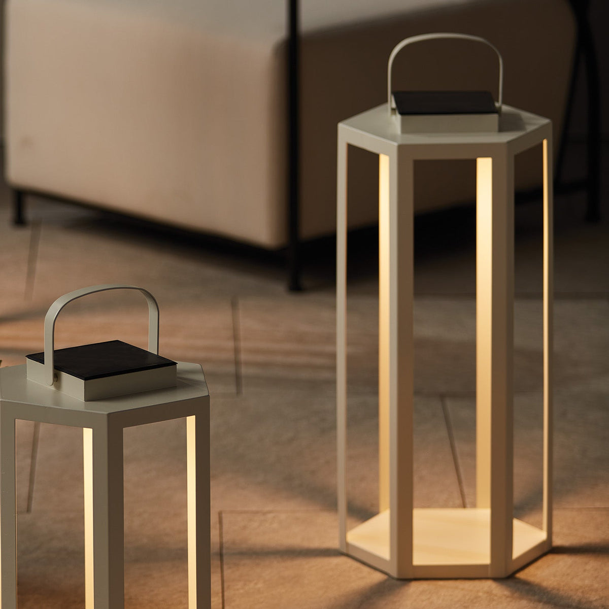 Solar LED Outdoor Lantern with Iron Frame