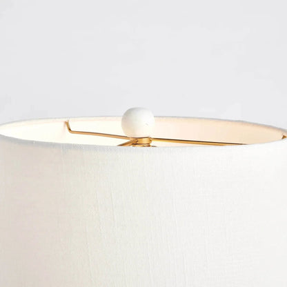 Sculpted White Mango Wood Table Lamp