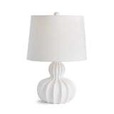 Sculpted White Mango Wood Table Lamp