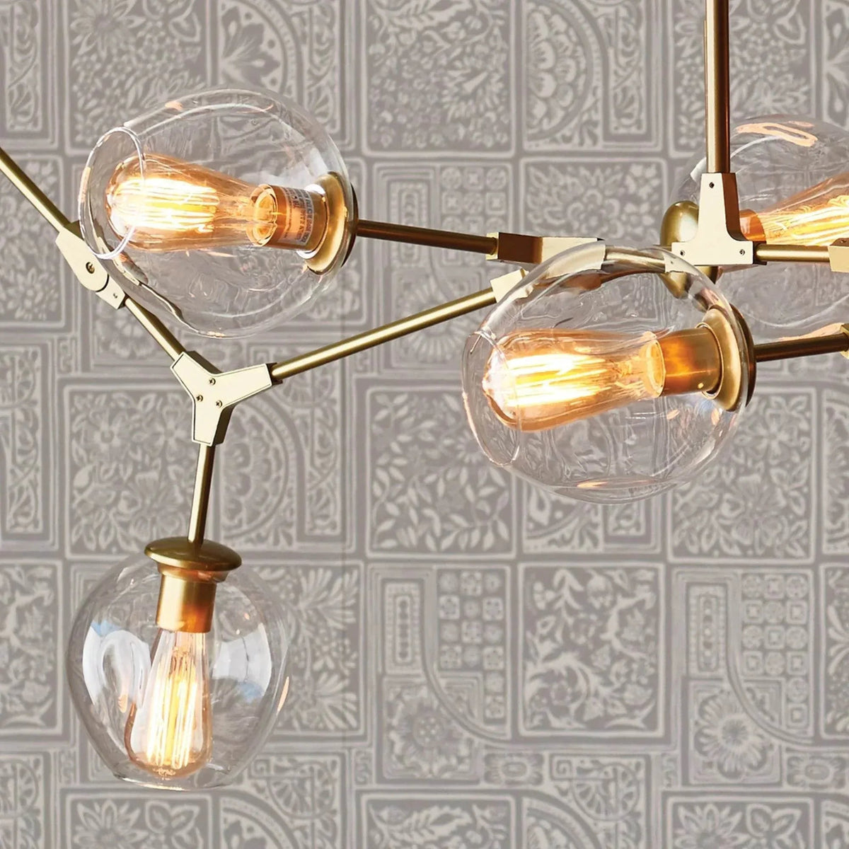 Adjustable Brass Globe Chandelier
