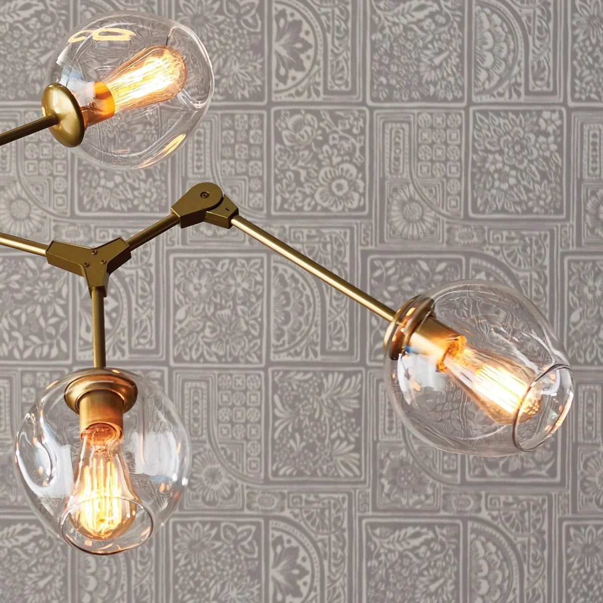 Adjustable Brass Globe Chandelier