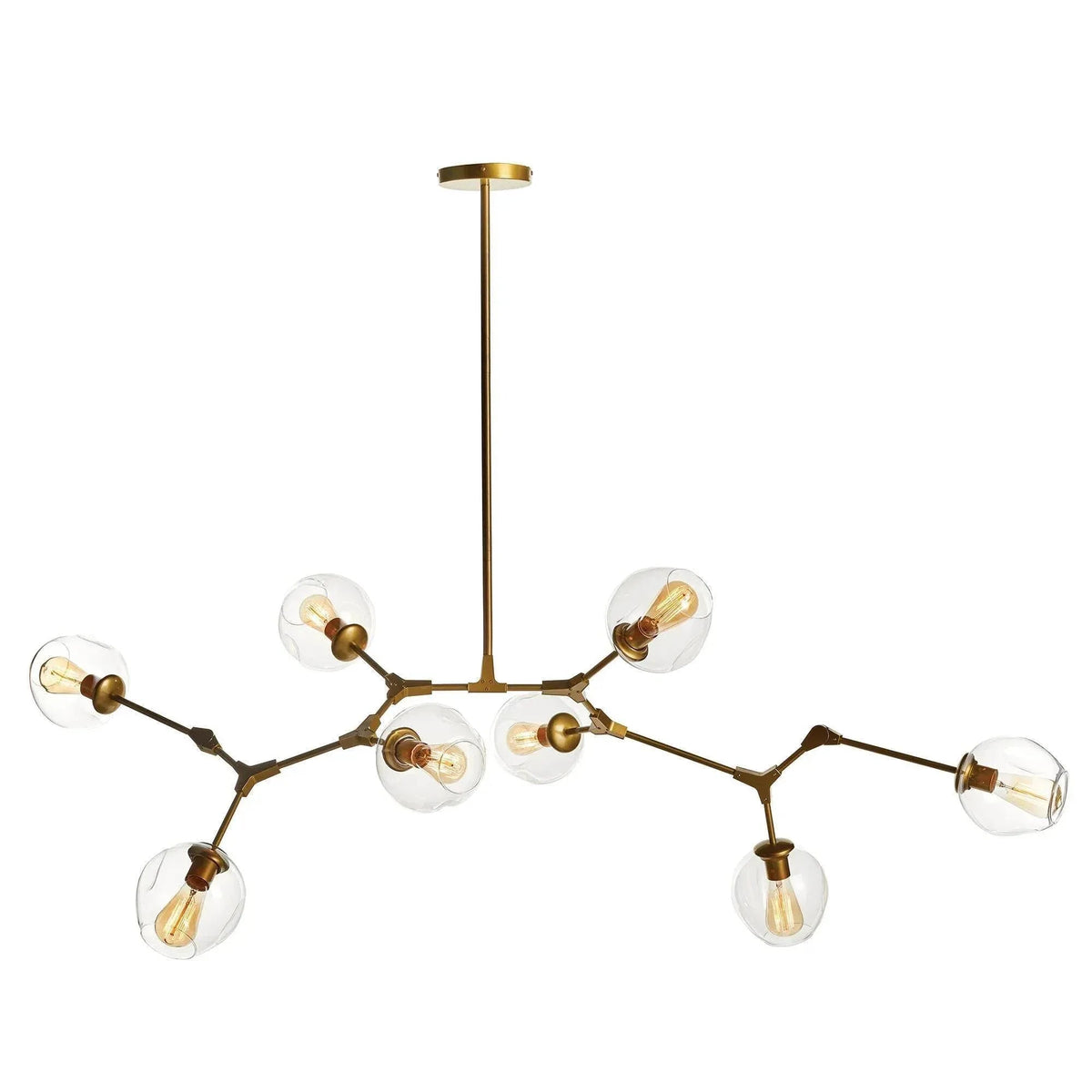 Adjustable Brass Globe Chandelier
