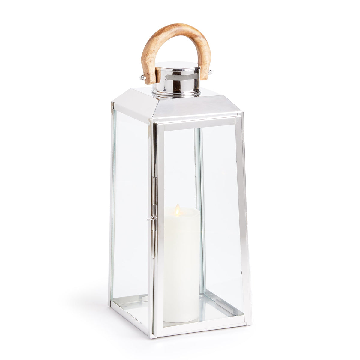 Stainless Steel Outdoor Lantern with Teak Handle