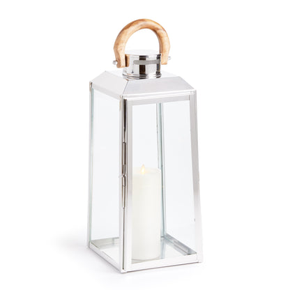 Stainless Steel Outdoor Lantern with Teak Handle