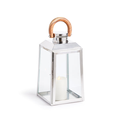Stainless Steel Outdoor Lantern with Teak Handle