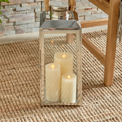 Stainless Steel Outdoor Lantern with Teak Handle