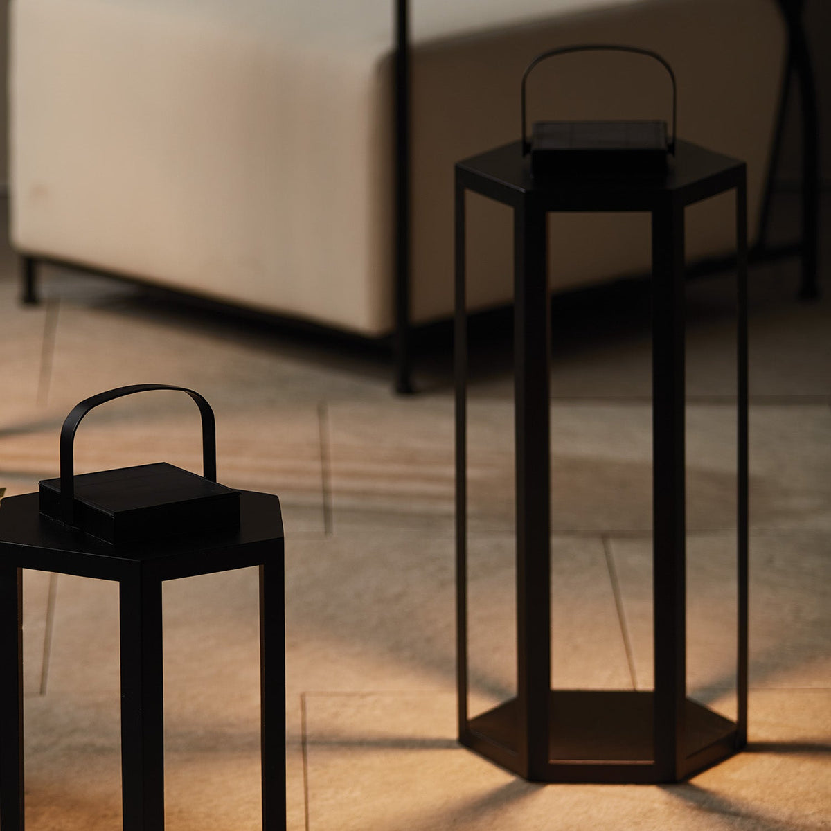 Solar LED Outdoor Lantern with Iron Frame