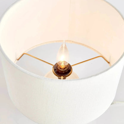 Compact White Mango Wood Table Lamp - 13 in