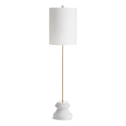 Tall Whitewashed Mango Wood Table Lamp