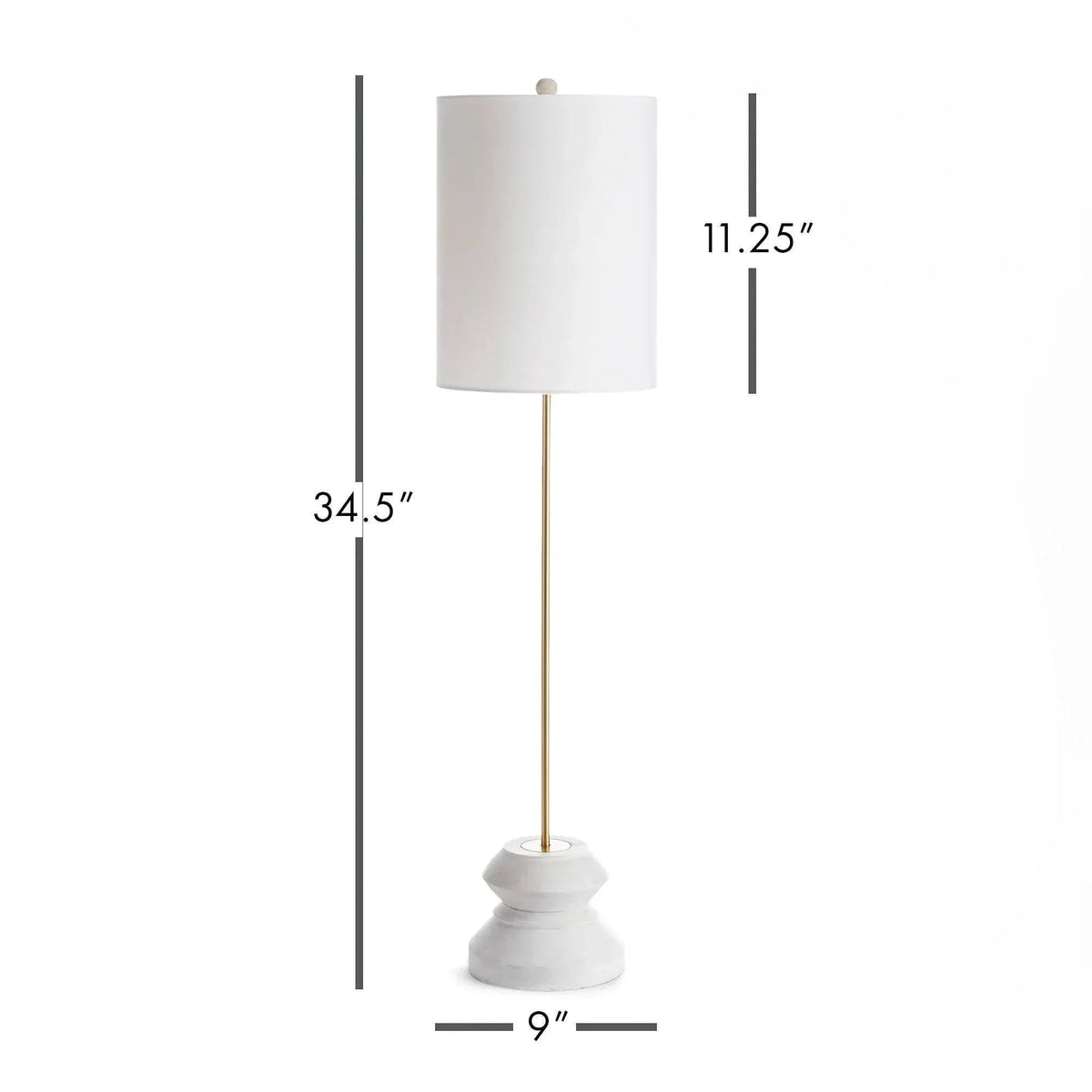 Tall Whitewashed Mango Wood Table Lamp