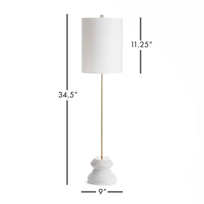 Tall Whitewashed Mango Wood Table Lamp