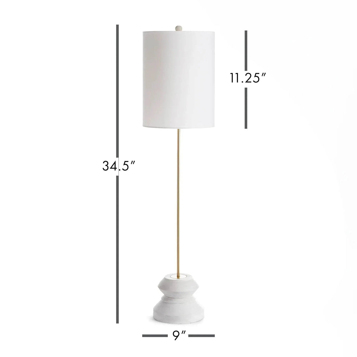 Tall Whitewashed Mango Wood Table Lamp