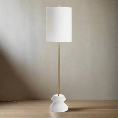 Tall Whitewashed Mango Wood Table Lamp