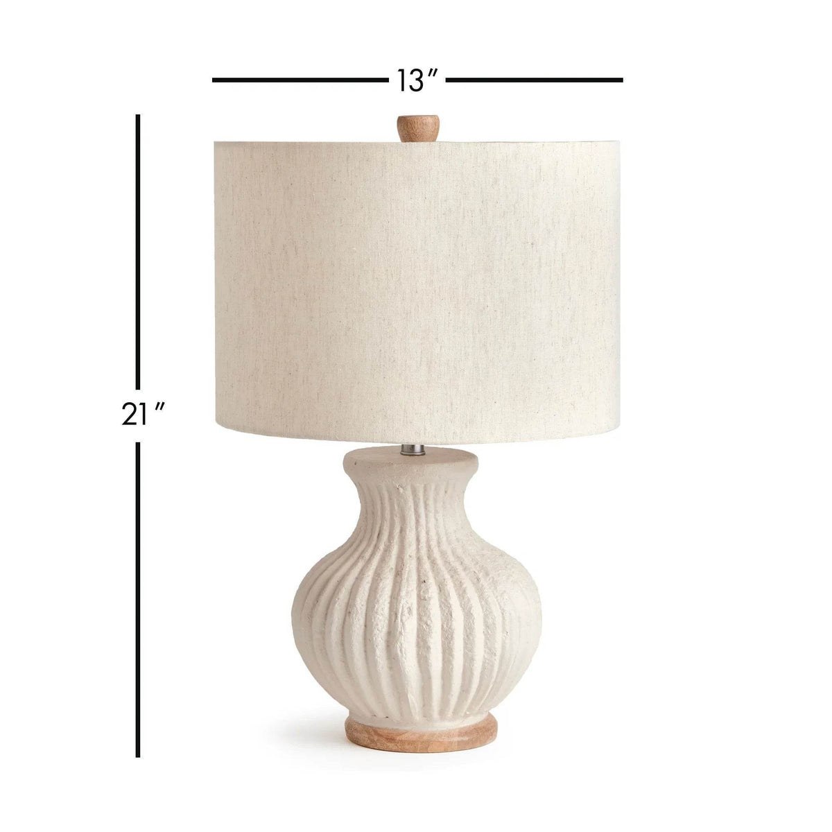 Wabi-Sabi Cream Table Lamp with Linen Shade