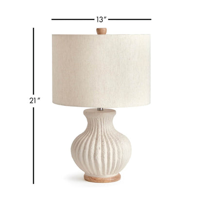 Wabi-Sabi Cream Table Lamp with Linen Shade
