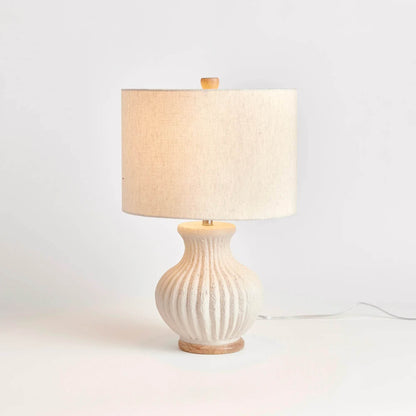 Wabi-Sabi Cream Table Lamp with Linen Shade