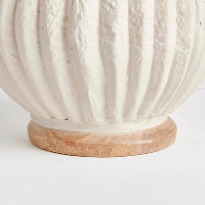 Wabi-Sabi Cream Table Lamp with Linen Shade