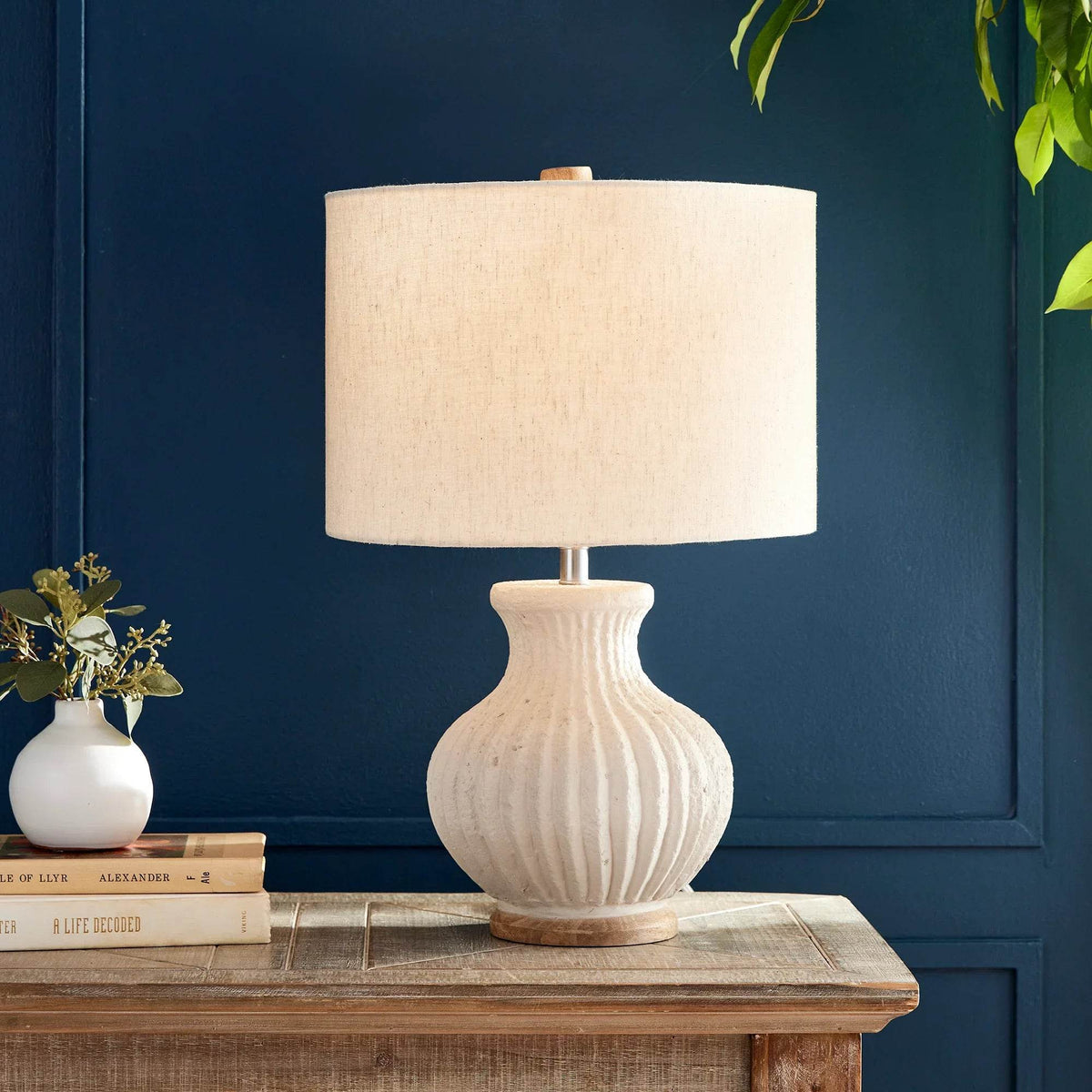 Wabi-Sabi Cream Table Lamp with Linen Shade