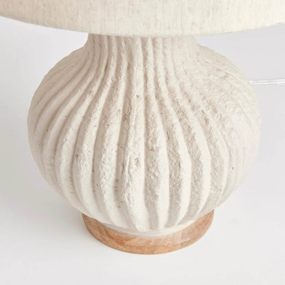 Wabi-Sabi Cream Table Lamp with Linen Shade